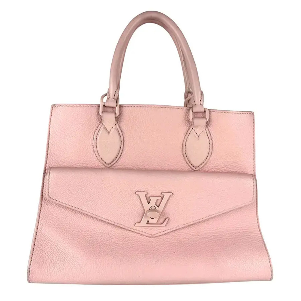 Louis Vuitton Lockme Tote Leather Shoulder Bag Pink